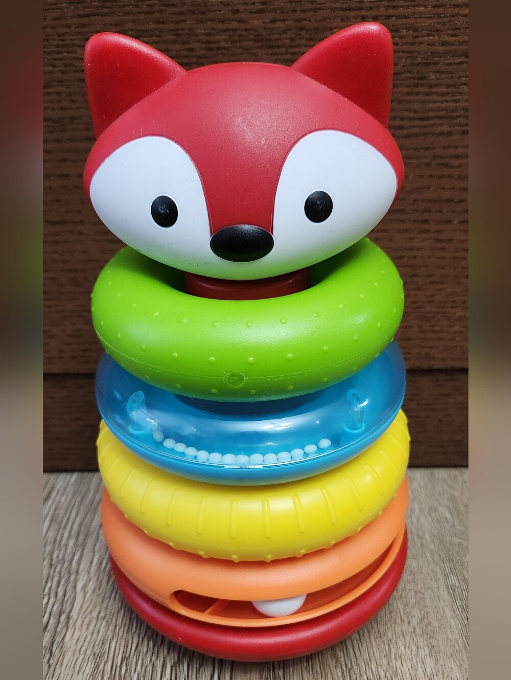 Skip Hop Explore and More Baby Stacking Rings Toy Fox Multi-color